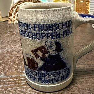 Goebel Ceramic Stein with Blue and Cream Design, not lidded